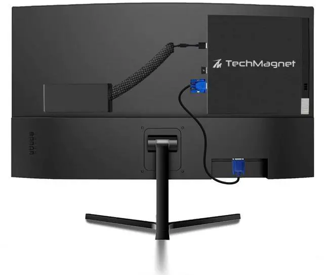 Alt view image 3 of 7 - TechMagnet Cheetah 6 All-in-One PC, i5-6 8GB RAM, 120GB SSD, Win 11, 24 Inch Curved Monitor, Wireless Ergonomic KBM, USB WiFi BT, Desktop Computers for Home, Office & Study