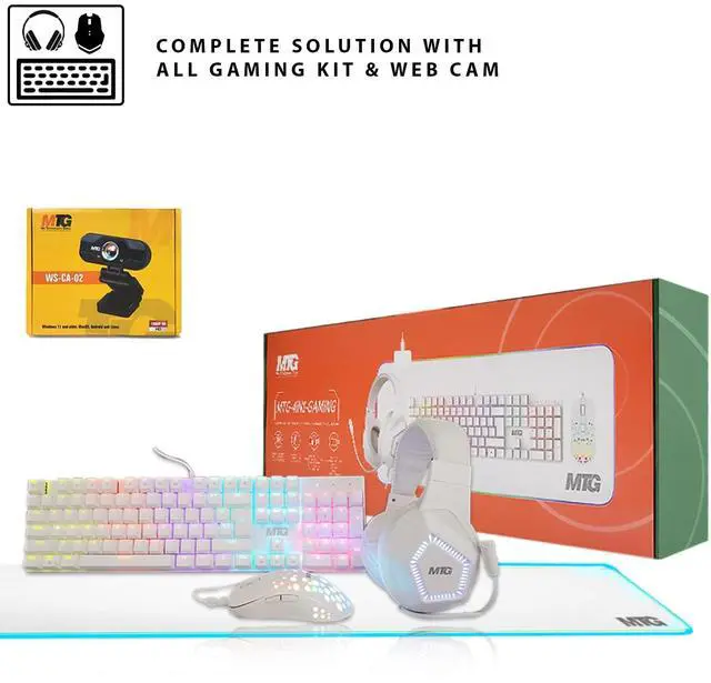 Alt view image 4 of 7 - TechMagnet Cheetah 6 All-in-One PC, i5-6, 8GB RAM, 120GB SSD, Win 11, Dual 27 Inch Curved Monitor, MTG 4 in 1 Kit, Webcam, USB WiFi BT, Desktop Computers for Home, Office & Study