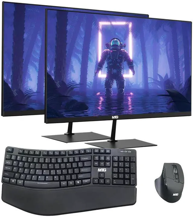 Main image of TechMagnet Cheetah 6 All-in-One PC, i5-6, 8GB RAM, 120GB SSD, Win 11, Dual 22 Inch Monitor, Wireless Ergonomic KBM, USB WiFi BT, Desktop Computers for Home, Office & Study