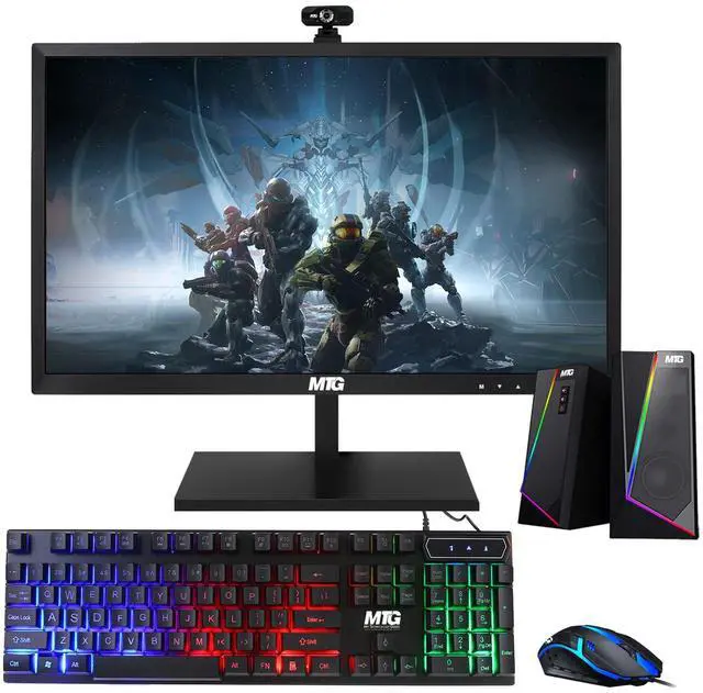 Main image of TechMagnet Cheetah 6 All-in-One PC, i5, 8GB RAM, 120GB SSD, Win 11, 27 Inch Curve Monitor, RGB KBM, Speaker, Webcam, USB WiFi BT, Desktop Computers, Home, Office & Study