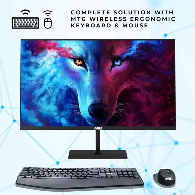 Alt view image 3 of 7 - TechMagnet Cheetah 4 All-in-One PC, i3-8th Gen, 8GB RAM, 120GB SSD, Win 11, 22 Inch Monitor, Wireless Keyboard & Mouse, USB WiFi BT, Desktop Computers for Home, Office & Study