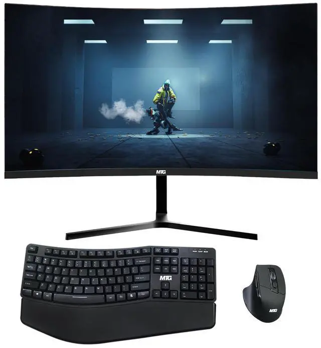 Main image of TechMagnet Cheetah 6 All-in-One PC, i5-6 8GB RAM, 120GB SSD, Win 11, 24 Inch Curved Monitor, Wireless Ergonomic KBM, USB WiFi BT, Desktop Computers for Home, Office & Study
