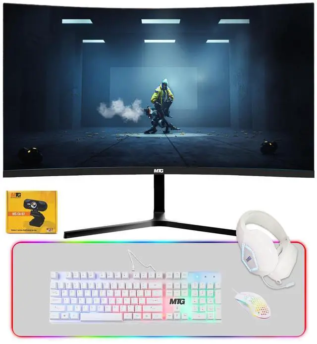Main image of TechMagnet Cheetah 6 All-in-One PC, i5-8, 16GB RAM, 1TB SSD, Win 11, 24 Inch Curved Monitor, MTG 4 in 1 Kit, Webcam, USB WiFi BT, Desktop Computers for Home, Office & Study
