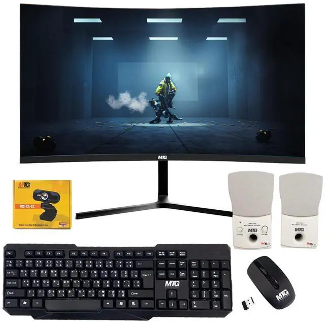 Main image of TechMagnet Cheetah 6 All-in-One PC, i5-6, 8GB RAM, 120GB SSD, Win 11, Desktop Computer, 24 Inch Curve Monitor, Wireless KBM, Mini Speaker, Webcam, USB WiFi BT, Home, Office & Study