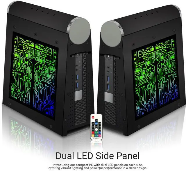 Alt view image 2 of 7 - TechMagnet CyberCube Mini PC, i7, 8GB RAM, 256GB SSD, Win 11, RGB KBM, Soundbar, USB WiFi BT, Desktop Computers for Home, Office & Study