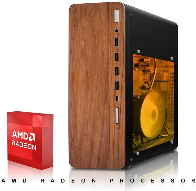 Alt view image 4 of 7 - HP Full Dark Gaming PC Desktop Computer AMD Ryzen 3 PRO, RX 550 Graphics, 8GB RAM, 256GB SSD, 24 Inch Curved Monitor, RGB KBM, Headphone, WiFi BT, Win 11