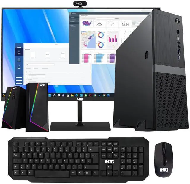 Main image of TechMagnet Heera Desktop Computer PC, i5, 8GB RAM, 1TB HDD, Win 11, Desktop Computer, 22 Inch Monitor, Wireless KBM, Speaker, Webcam for Home, Office & Study