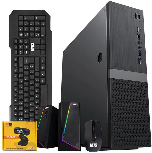 Main image of TechMagnet Heera Desktop Computer PC, i5, 8GB RAM, 1TB HDD, Win 11, Desktop Computer, Wireless KBM, Speaker, Webcam for Home, Office & Study