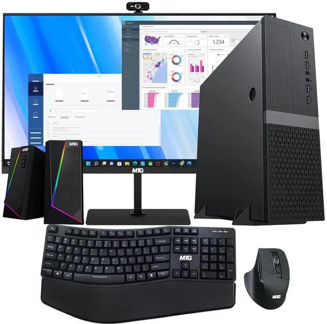 Main image of TechMagnet Heera Desktop Computer PC, i5, 8GB RAM, 1TB HDD, Win 11, Desktop Computer, 22 Inch Monitor, Wireless Ergonomic KBM, Speaker, Webcam, Home, Office & Study