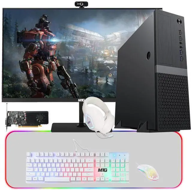 Main image of TechMagnet Heera Gaming PC, i5, 16GB RAM, 512GB SSD + 1TB HDD, Win 11, Desktop Computer, GT 1030 Graphics, 27 Inch Monitor, MTG 4 in 1 Kit, Webcam, USB WiFi for Home, Office & Gaming