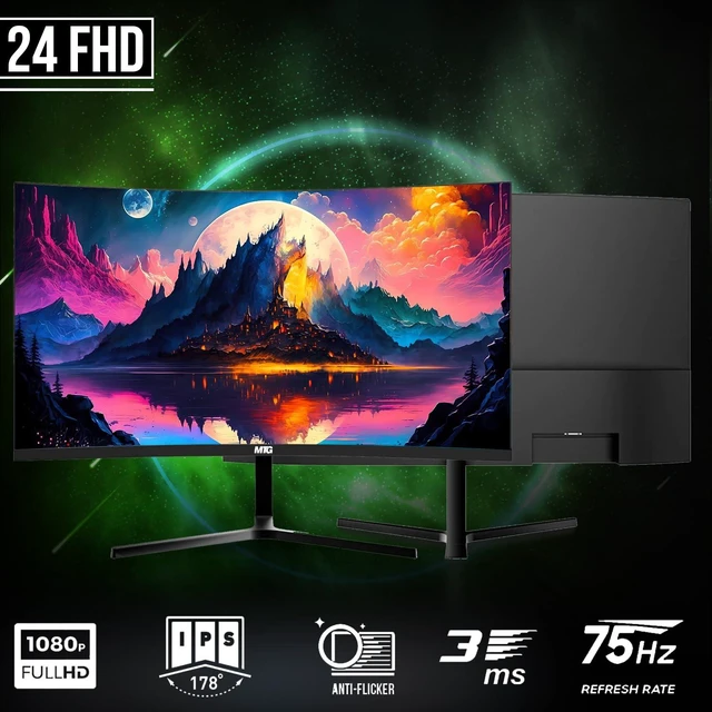 Alt view image 3 of 7 - TechMagnet Galaxy Gaming PC, i5, 16GB RAM, 240GB SSD, RX 550 Graphics, 24 Inch Curved Monitor, RGB KBM, Headphone, Webcam, USB WiFi BT, Win 11
