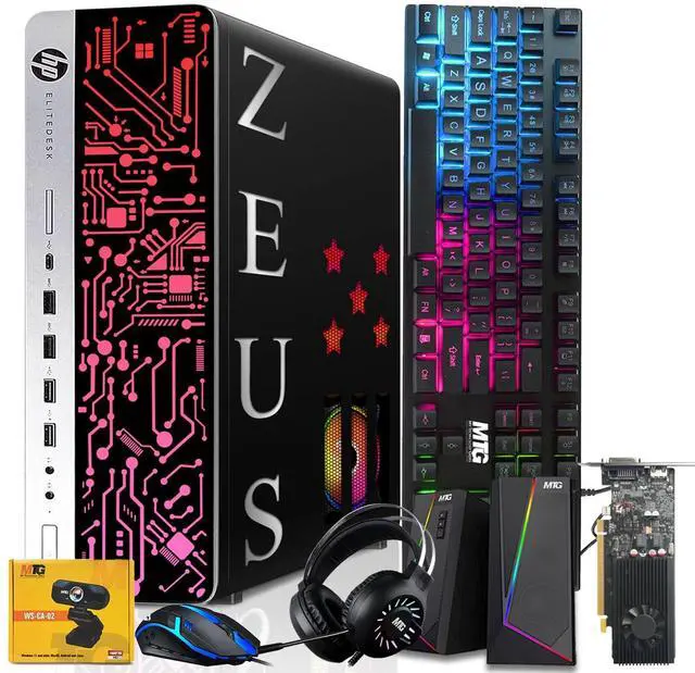 Main image of HP G3 Gaming Desktop Computer PC, i7, 16GB RAM, 256GB SSD + 1TB HDD, GT 1030 Graphics, RGB KBM, Speaker, Headphone, Webcam, USB WiFi BT, Win 11 Pro