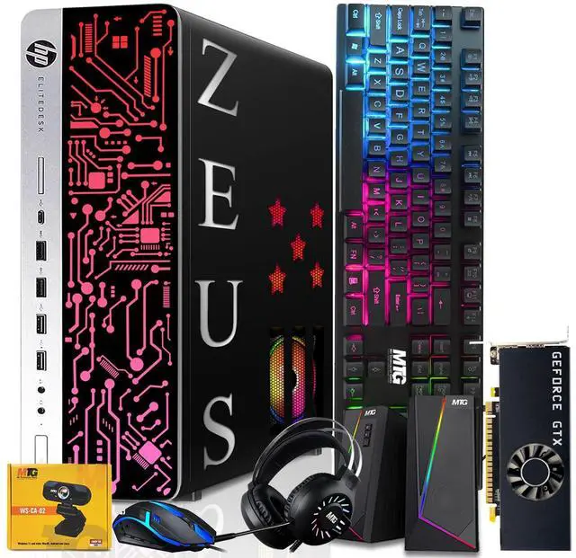Main image of HP G3 Gaming Desktop Computer PC, i7, 16GB RAM, 256GB SSD + 1TB HDD, GTX 1050 Ti Graphics, RGB KBM, Speaker, Headphone, Webcam, USB WiFi BT, Win 11 Pro