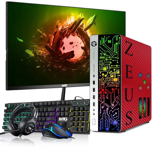 Main image of HP G3 Red Gaming Desktop Computer PC, i5, 16GB RAM, 1TB SSD, GTX 1050 Ti Graphics, 22 Inch Monitor, RGB KBM, Headphone, USB WiFi BT, Win 11 Pro