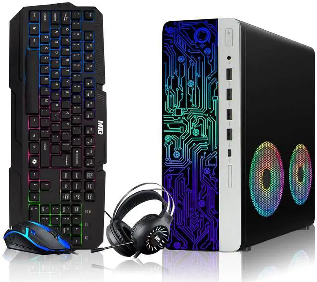 Main image of HP Gaming Desktop Computer PC, AMD Ryzen 3 Pro, 16GB RAM, 256GB SSD, RX 550 Graphics, RGB KBM, Headphone, USB WiFi BT, Win 11 Pro