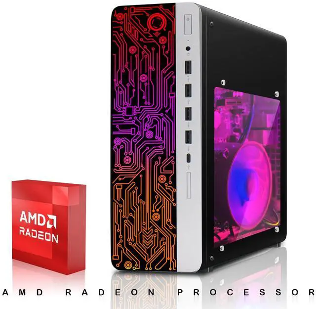 Alt view image 4 of 7 - HP Gaming Desktop Computer PC, AMD Ryzen 3 Pro, 8GB RAM, 256GB SSD, RX 550 Graphics, 24 Inch Curved Monitor, RGB KBM, Headphone, USB WiFi BT, Win 11 Pro