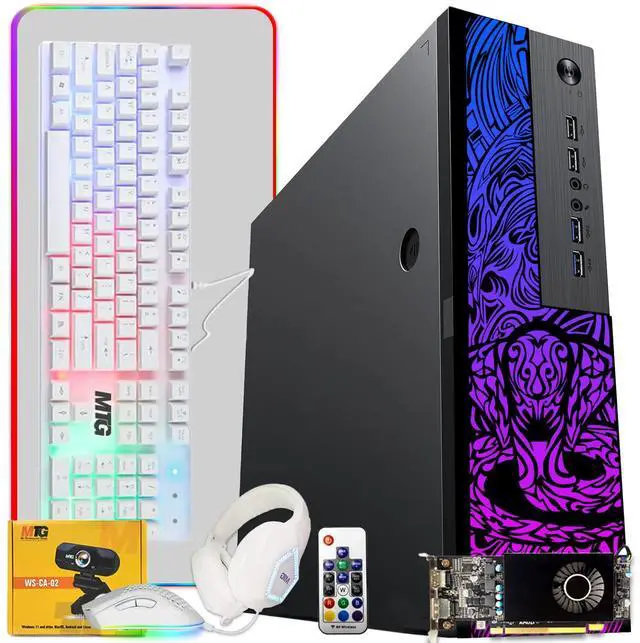 Main image of TechMagnet Cobra Gaming PC, Intel i5, 16GB RAM, 512GB SSD + 2TB HDD Win 11, Desktop Computer, RX 550 Graphics, MTG 4 in 1 Kit, Webcam, USB WiFi for Home, Office & Gaming