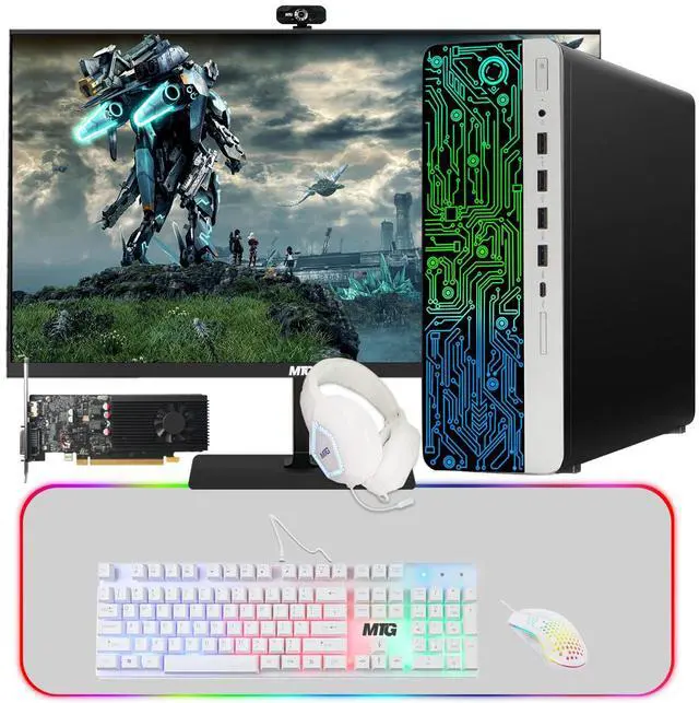 Main image of HP G3 Gaming Computer Desktop PC, i5, 32GB RAM, 240GB SSD, GT 1030 Graphics, 27 Inch Curved Monitor, MTG 4 in 1 Kit, Webcam, USB WiFi BT, Win 11 Pro