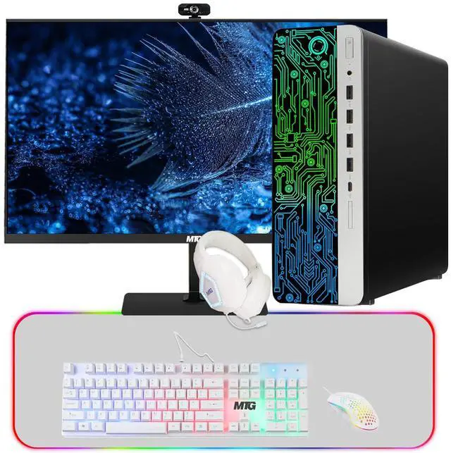 Main image of HP G3 Gaming Computer Desktop PC, i7, 16GB RAM, 240GB SSD, RX 550 Graphics, 27 Inch Curved Monitor, MTG 4 in 1 Kit, Webcam, USB WiFi BT, Win 11 Pro