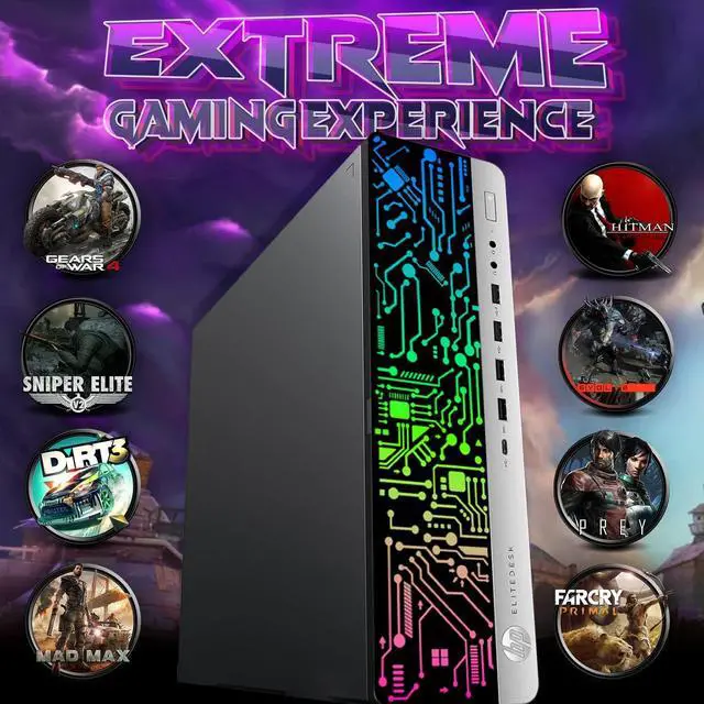 Alt view image 3 of 7 - HP G3 Gaming Desktop Computer PC, i5, 32GB RAM, 240GB SSD, GT 1030 Graphics, 24 Inch Curved Monitor, RGB KBM, Headphone, Webcam, USB WiFi BT, Win 11 Pro