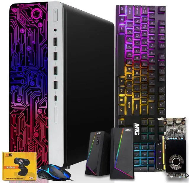 Main image of HP G3 Gaming Desktop Computer PC, i7, 16GB RAM, 240GB SSD, RX 550 Graphics, RGB KBM, Speaker, Webcam, USB WiFi BT, Win 11 Pro