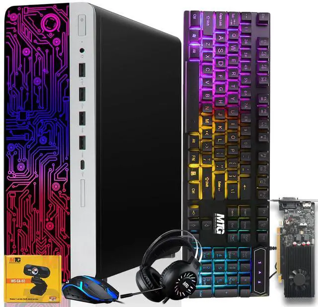 Main image of HP G3 Gaming Computer Desktop PC, i7, 16GB RAM, 240GB SSD, GT 1030 Graphics, RGB KBM, Headphone, Webcam, USB WiFi BT, Win 11 Pro