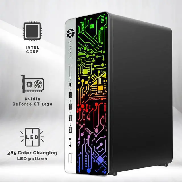 Alt view image 2 of 7 - HP G3 Gaming Desktop Computer PC, i5, 32GB RAM, 240GB SSD + 3TB HDD, RX 550 Graphics, 24 Inch Curved Monitor, RGB KBM, Headphone, Webcam, USB WiFi BT, Win 11 Pro