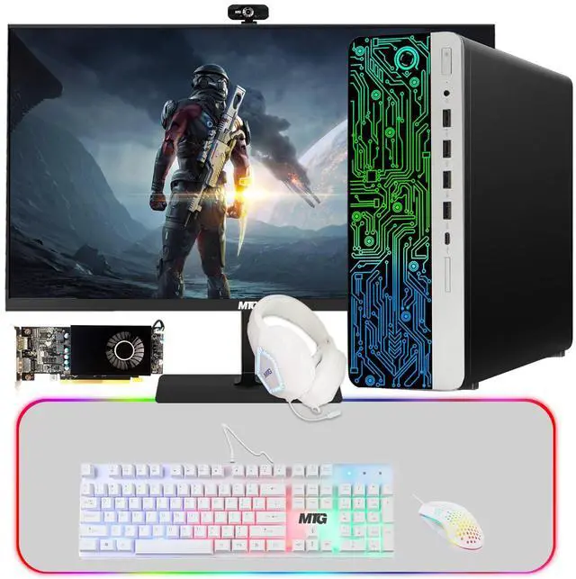 Main image of HP G3 Gaming Computer Desktop PC, i7, 32GB RAM, 240GB SSD, RX 550 Graphics, 27 Inch Curved Monitor, MTG 4 in 1 Kit, Webcam, USB WiFi BT, Win 11 Pro