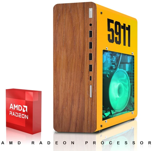 Alt view image 3 of 7 - HP Full Dark Desktop Computer Gaming PC 5911 AMD Ryzen 3 Pro, 16GB RAM, 512GB SSD, GTX 1650 Graphics, RGB KBM, Headphone, Webcam, USB WiFi BT, Win 11