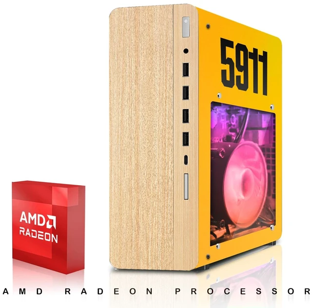 Alt view image 3 of 7 - HP Full Light Desktop Computer Gaming PC 5911 AMD Ryzen 3 Pro, 16GB RAM, 512GB SSD, RX 550 Graphics, RGB KBM, Headphone, Webcam, USB WiFi BT, Win 11