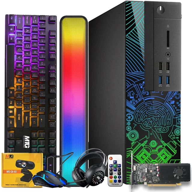 Main image of TechMagnet Lumos 8 Gaming Desktop Computer PC, i7, 8GB RAM, 256GB SSD, GTX 1650 Graphics, RGB KBM, Soundbar, Headphone, USB WiFi BT, Win 11