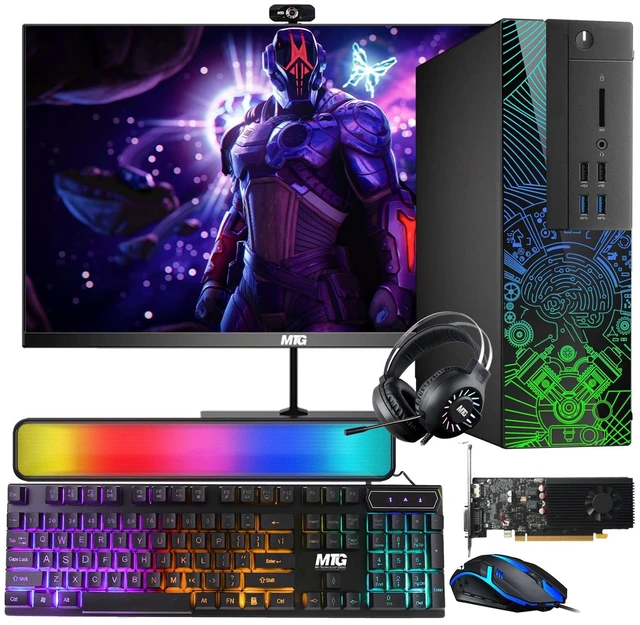Main image of TechMagnet Lumos 8 Gaming Desktop Computer PC, i7, 8GB RAM, 256GB SSD, GTX 1650 Graphics, 27 Inch Monitor, RGB KBM, Soundbar, Headphone, USB WiFi BT, Win 11