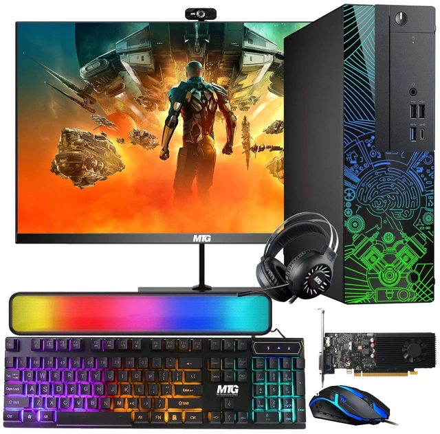 Main image of TechMagnet Lumos 8 Gaming Desktop Computer PC, i7, 16GB RAM, 512GB SSD, GTX 1650 Graphics, 24 Inch Monitor, RGB KBM, Soundbar, Headphone, USB WiFi BT, Win 11