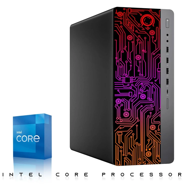 Alt view image 3 of 7 - TechMagnet HP G3 Desktop Computer Gaming PC, i7, 16GB RAM, 512GB SSD, GTX 1650 Graphics, Dual 24 Inch Monitor, RGB KBM, Speaker, USB WiFi BT, Win 11