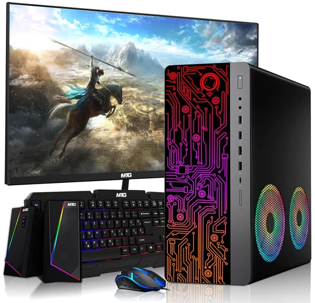 Main image of HP G3 Desktop Computer Gaming PC, i7, 16GB RAM, 512GB SSD, GTX 1650 Graphics, 24 Inch Monitor, RGB KBM, Speaker, USB WiFi BT, Win 11