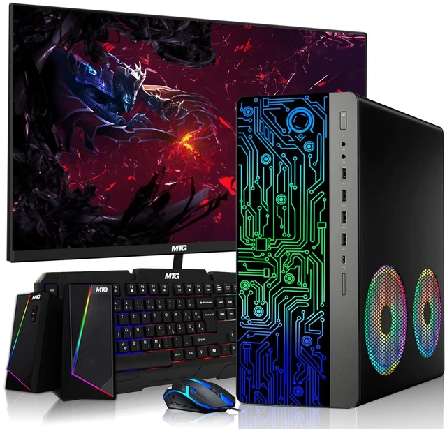 Main image of HP G3 Desktop Computer Gaming PC, i7, 16GB RAM, 512GB SSD, GTX 1650 Graphics, 27 Inch Monitor, RGB KBM, Speaker, USB WiFi BT, Win 11