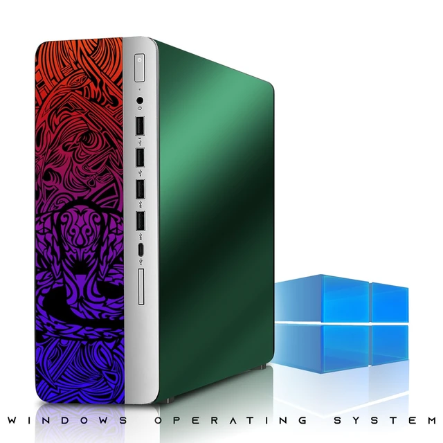 Alt view image 3 of 7 - TechMagnet Cobra Emerald Green Desktop Computer Gaming PC, i7, 16GB RAM, 512GB SSD, GTX 1650 Graphics, 24 Inch Curved Monitor, RGB KBM, Speaker, Webcam, USB WiFi BT, Win 11