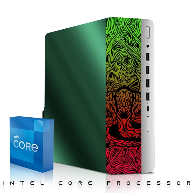 Alt view image 4 of 7 - TechMagnet Cobra Emerald Green Desktop Computer Gaming PC, i7, 16GB RAM, 512GB SSD, GTX 1650 Graphics, 24 Inch Curved Monitor, RGB KBM, Speaker, Webcam, USB WiFi BT, Win 11