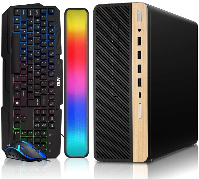 Main image of TechMagnet HP G4 Desktop Computer Gaming PC, AMD Ryzen 3 Pro, 16GB RAM, 512GB SSD, GTX 1650 Graphics, RGB KBM, Soundbar, USB WiFi BT, Win 11