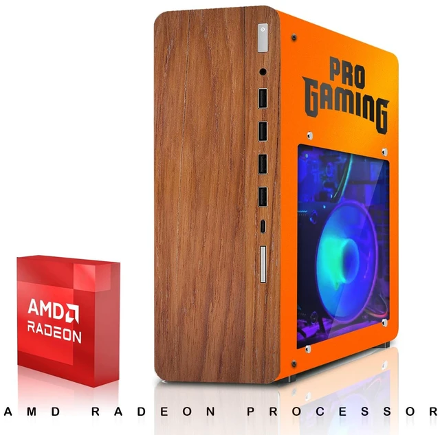 Alt view image 4 of 7 - HP Full Dark Desktop Computer Gaming PC, Phoenix AMD Ryzen 3 Pro, 16GB RAM, 512GB SSD, RX 550 Graphics, 24 Inch Curved Monitor, RGB KBM, Headphone, Webcam, USB WiFi BT, Win 11
