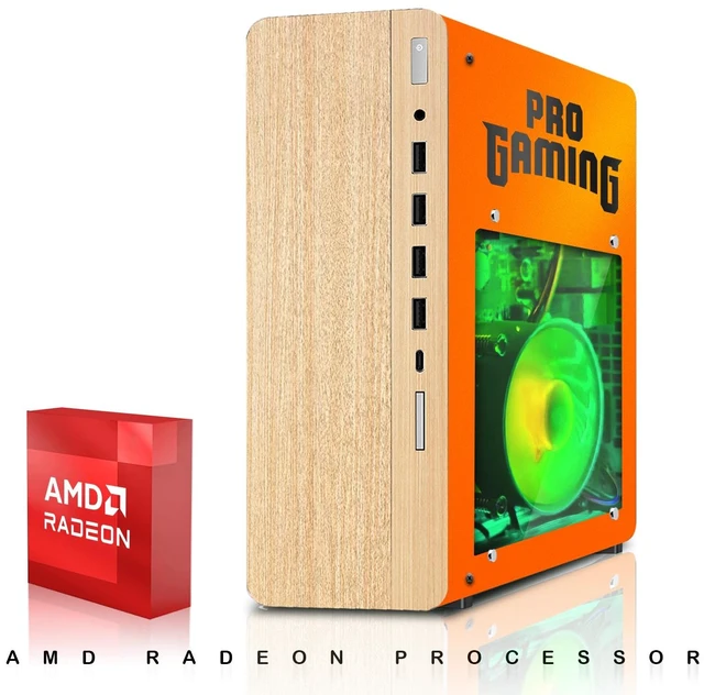 Alt view image 3 of 7 - HP Full Light Desktop Computer Gaming PC, Phoenix AMD Ryzen 3 Pro, 16GB RAM, 512GB SSD, RX 550 Graphics, RGB KBM, Headphone, Webcam, USB WiFi BT, Win 11