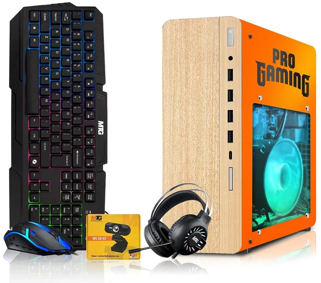 Main image of HP Full Light Desktop Computer Gaming PC, Phoenix AMD Ryzen 3 Pro, 16GB RAM, 512GB SSD, RX 550 Graphics, RGB KBM, Headphone, Webcam, USB WiFi BT, Win 11