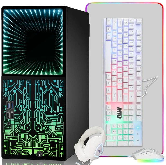 Main image of TechMagnet Horizon+ Gaming PC, i7, 16GB RAM, 256GB SSD, RX 550 4GB Graphics, 4 in 1 Gaming Kit, USB WiFi BT, Win 11