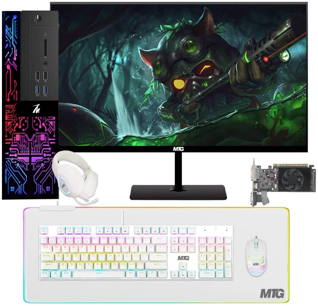 Main image of TechMagnet Siwa 6 Gaming PC, i5, 16GB RAM, 480GB SSD, GT 730 4GB Graphics, 27 Inch Monitor, 4 in 1 Gaming Kit, USB WiFi BT, Win 11