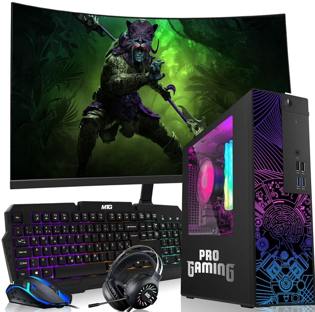 Main image of TechMagnet Desktop Computer PC, i5, 16GB RAM, 256GB SSD, GTX 1650 Graphics, 27 Inch Curved Monitor, RGB KBM, Headphone, USB WiFi BT, Win 11