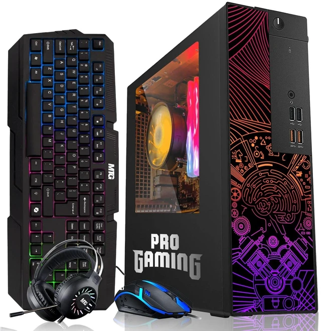 Main image of TechMagnet Desktop Computer PC, i5, 16GB RAM, 256GB SSD, GTX 1650 Graphics, RGB KBM, Headphone, USB WiFi BT, Win 11
