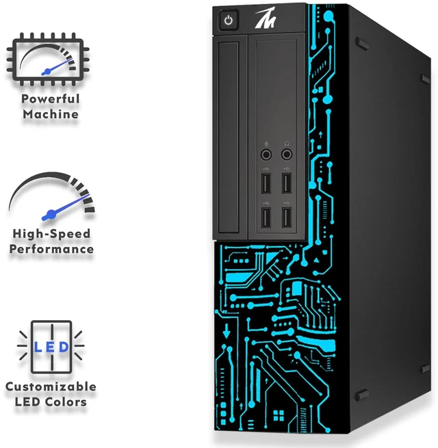 Alt view image 3 of 6 - TechMagnet Siwa 8 Gaming PC, i7, 16GB RAM, 240GB SSD + 128GB SSD, RX 550 Graphics, 4 in 1 Gaming Kit, Webcam, USB WiFi BT, Win 11