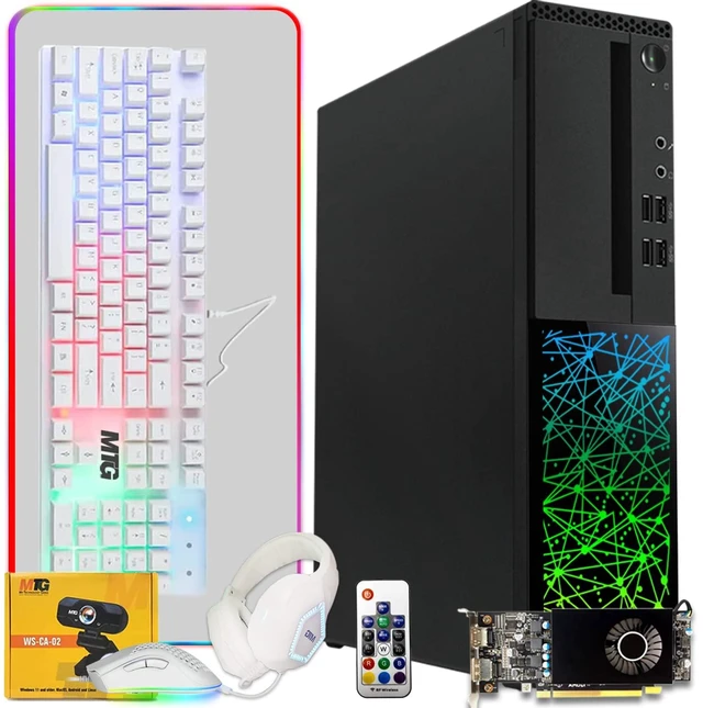 Main image of TechMagnet Galaxy Gaming PC, i5, 16GB RAM, 1TB SSD + 128GB SSD, RX 550 Graphics, 4 in 1 Gaming Kit, Webcam, USB WiFi BT, Win 11