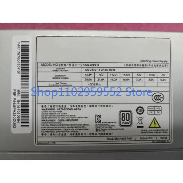 Alt view image 2 of 3 - 1Pcs for FSP-250-70PFU FSP250-60ATV (PF) 610 Industrial Computer Power Supply