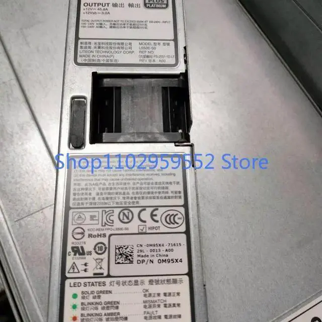 Main image of 1Pcs for PowerEdge R320 R420 Server Power Supply L550E-S0 M95X4